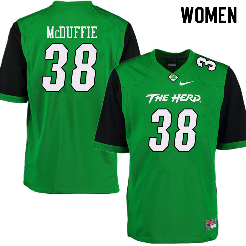 Women #38 Arak McDuffie Marshall Thundering Herd College Football Jerseys Sale-Green - Click Image to Close